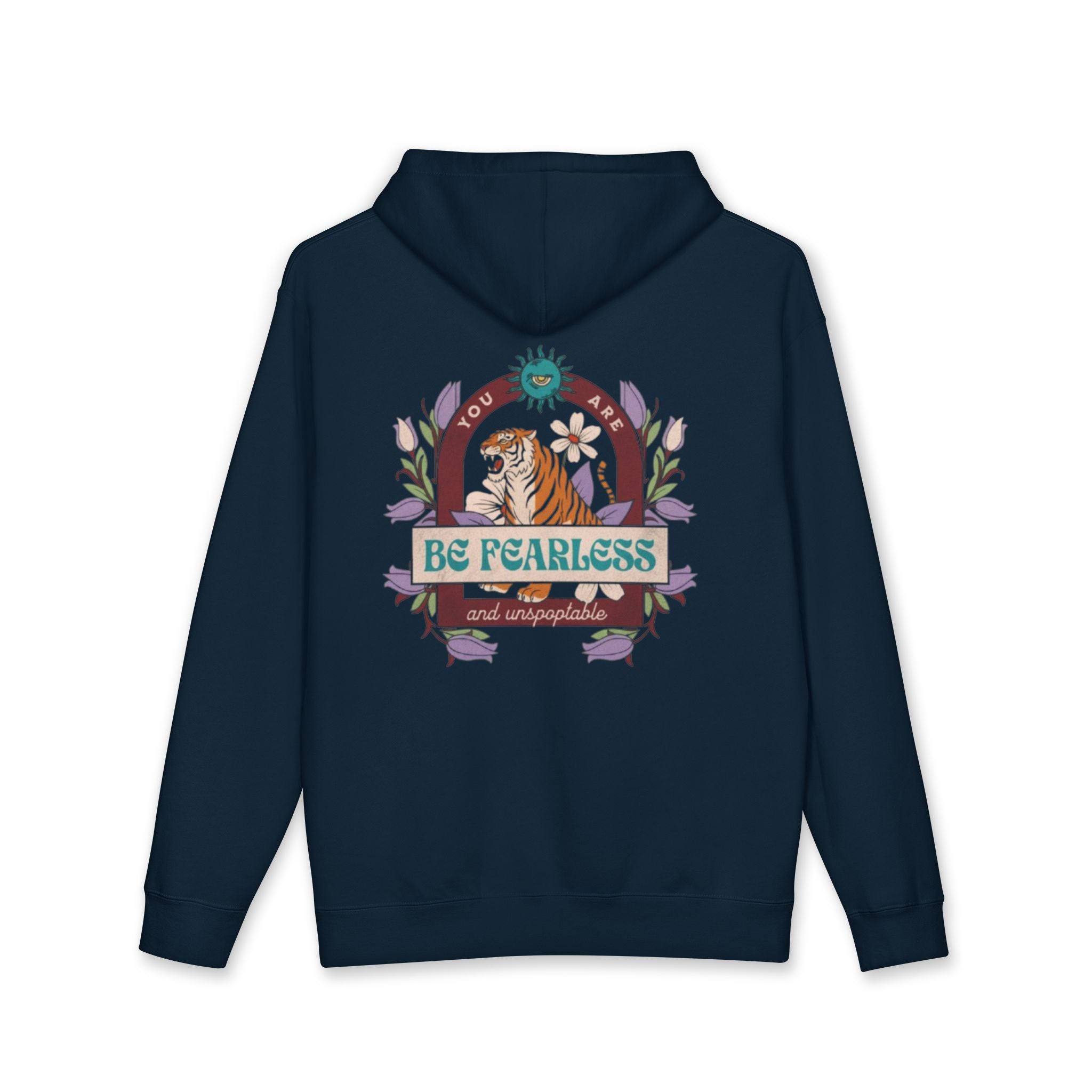 Fearless Lion Hoodie — "Be Fearless and Unstoppable" Inspirational Graphic Sweatshirt