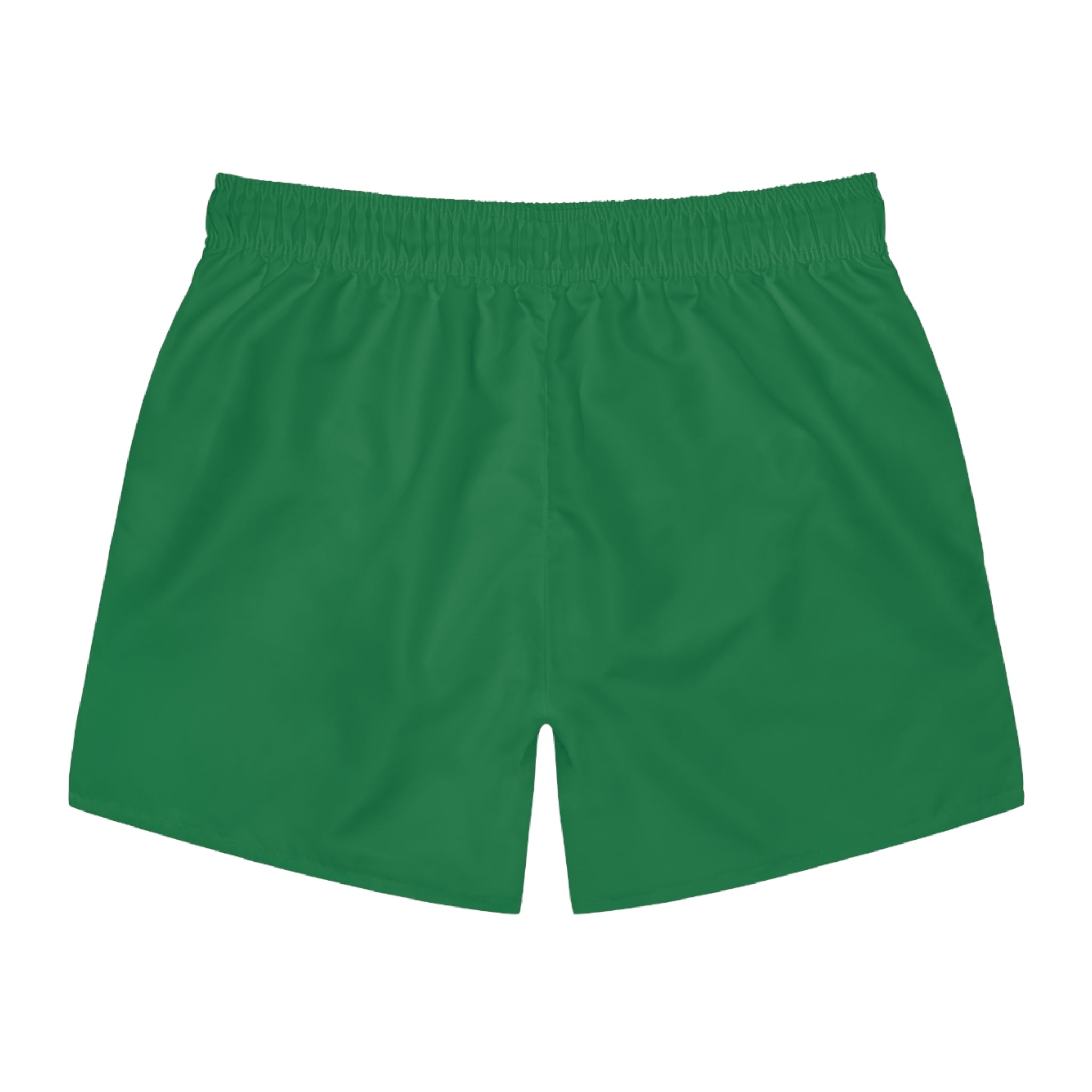 Fierce Tiger Swim Trunks — Green All-Over-Print Beach Shorts