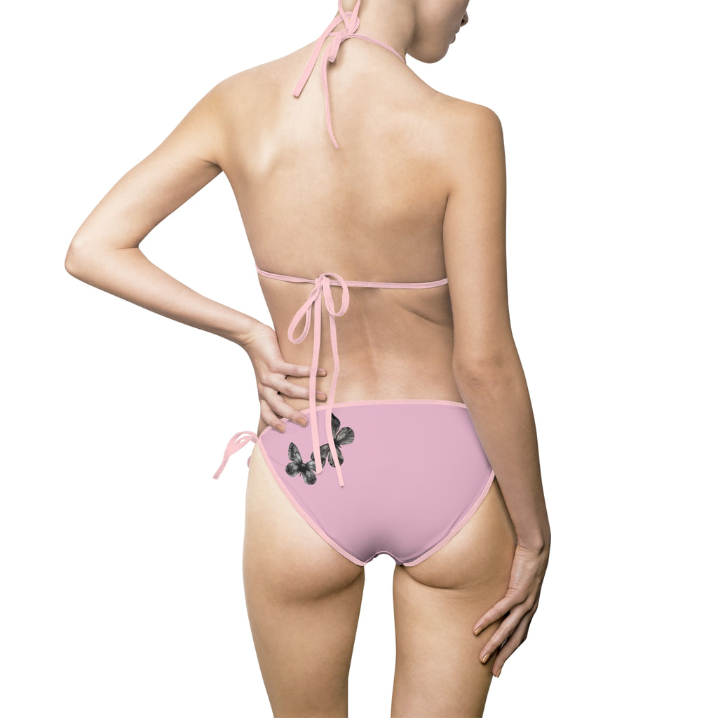 Pink Butterfly Tie-Side Bikini