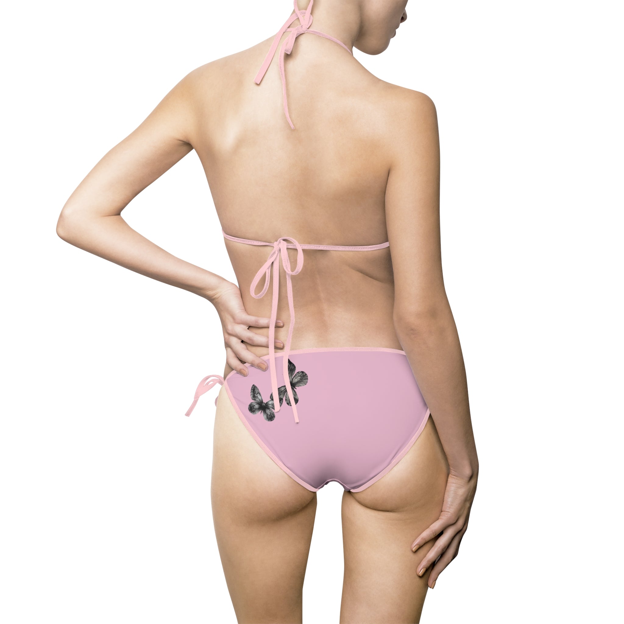 Pink Butterfly Tie-Side Bikini