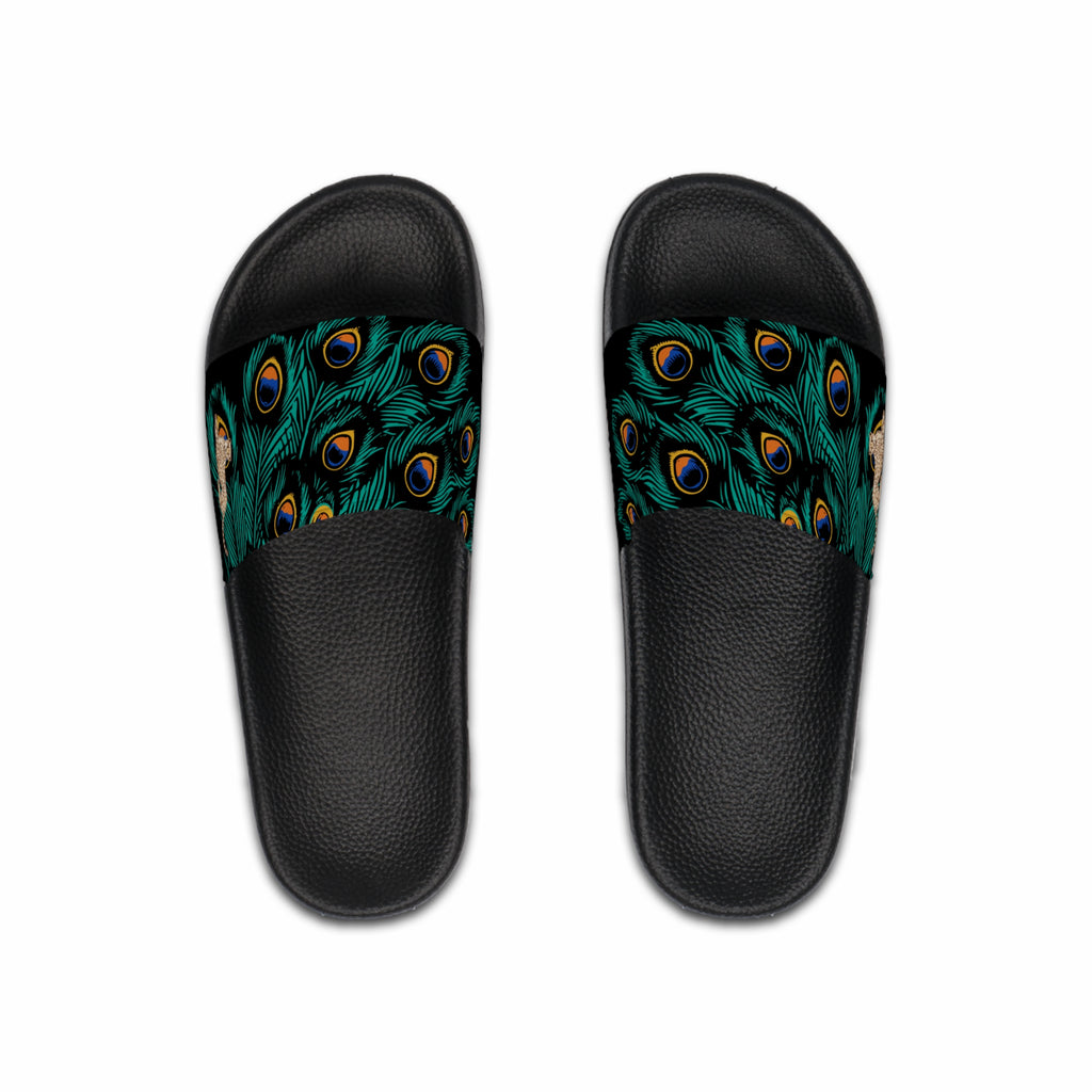 Peacock Feather Sandals — Men's Stylish Pool & Casual Slides