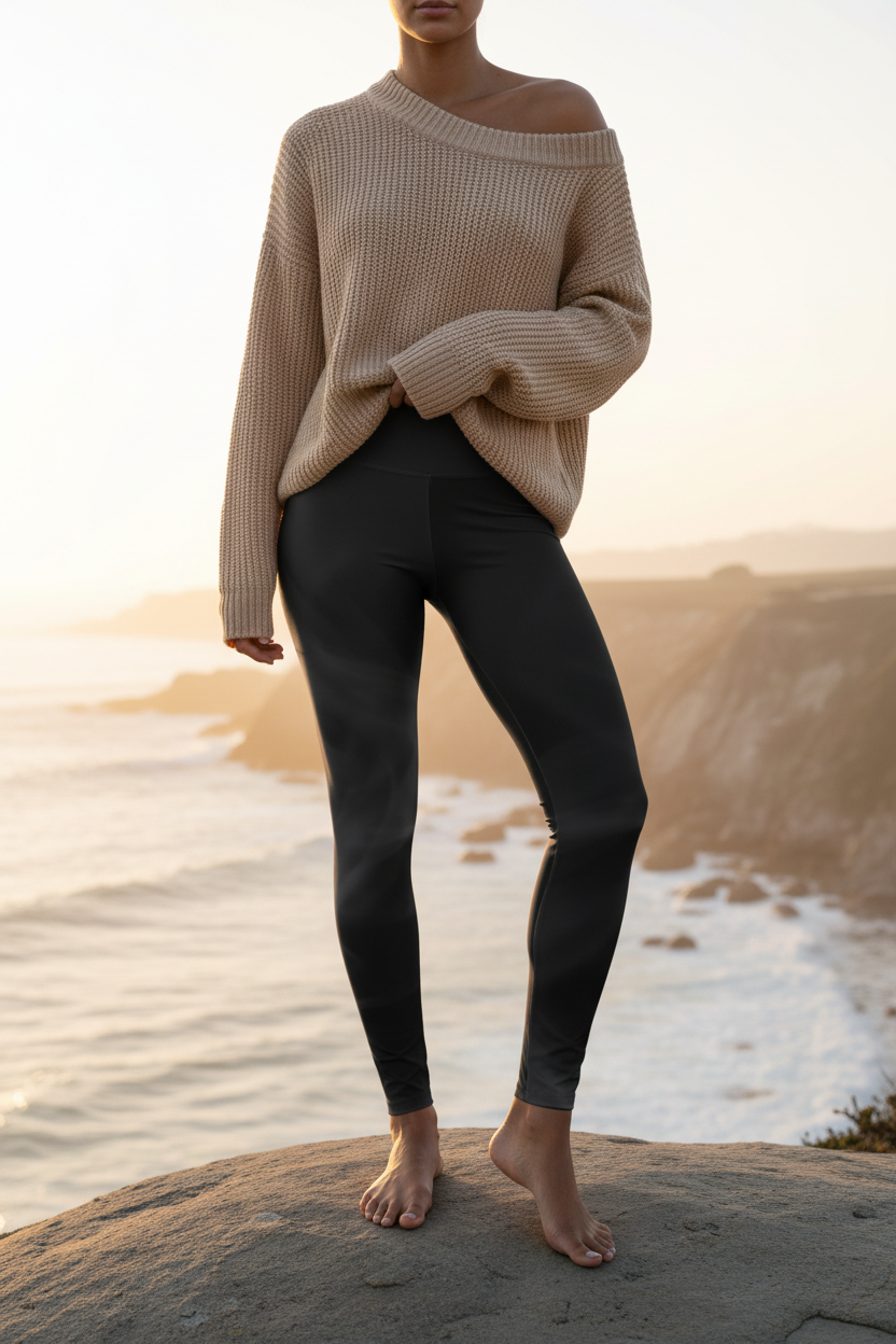 Smoky Black High-Waist Leggings