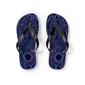 Navy Wave Pattern Flip Flops - Beach Sandals