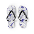Seashell Pattern Flip Flops – Nautical Beach Sandals