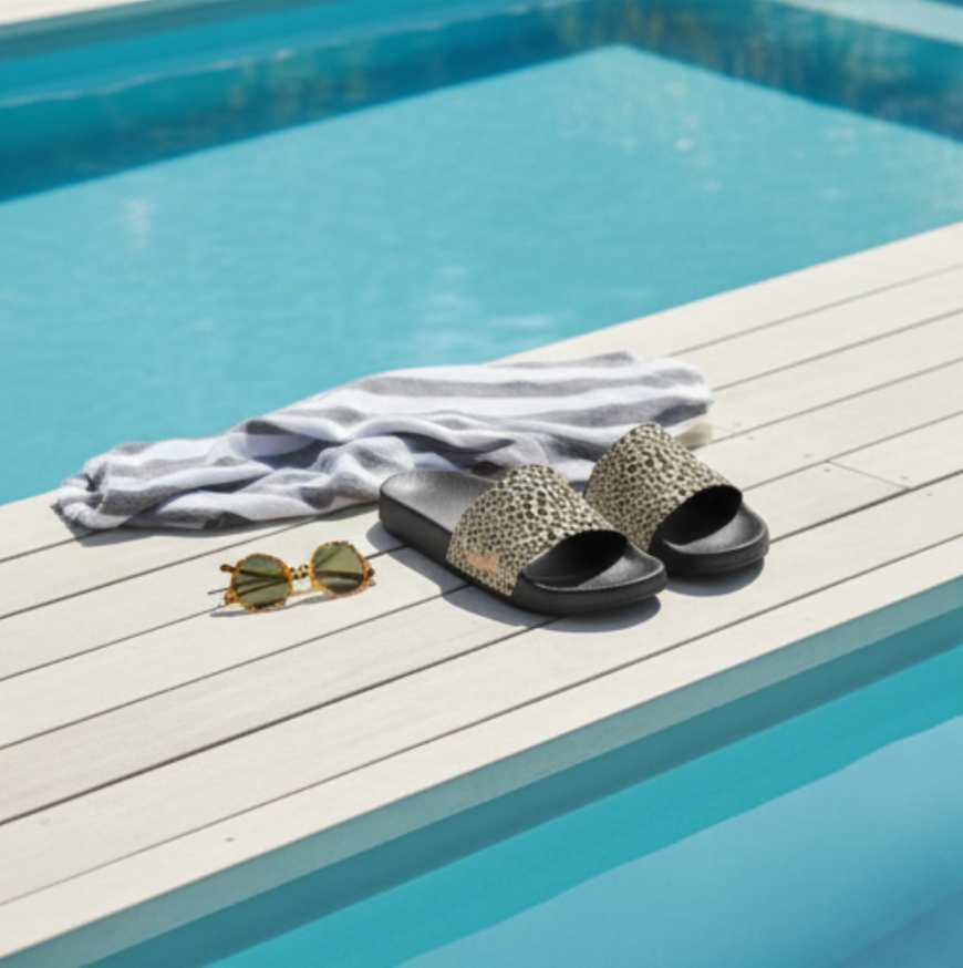 Leopard Print Slide Sandals — Men's Casual Pool & Beach Slides