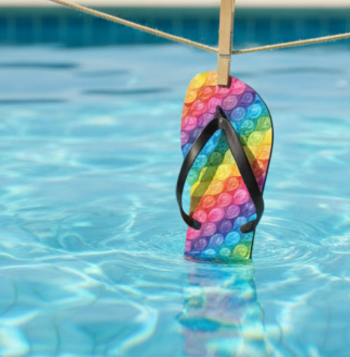 Bubble Pop Flip Flops — Colorful Sensory Pattern  Sandals