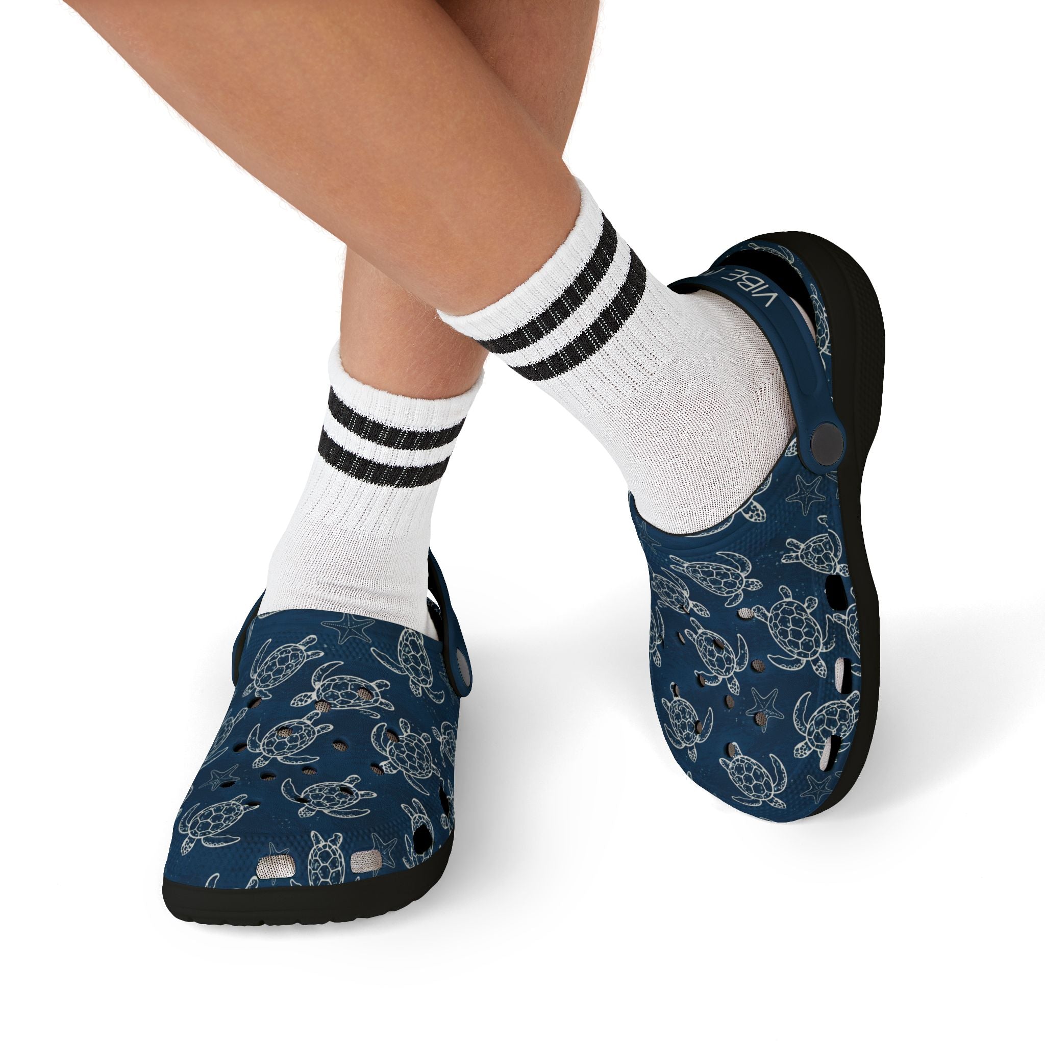 Kids Sea Turtle Clogs  "Vibe Mood" Navy
