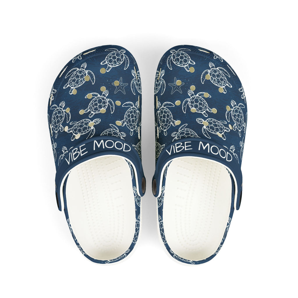 Kids Sea Turtle Clogs  "Vibe Mood" Navy