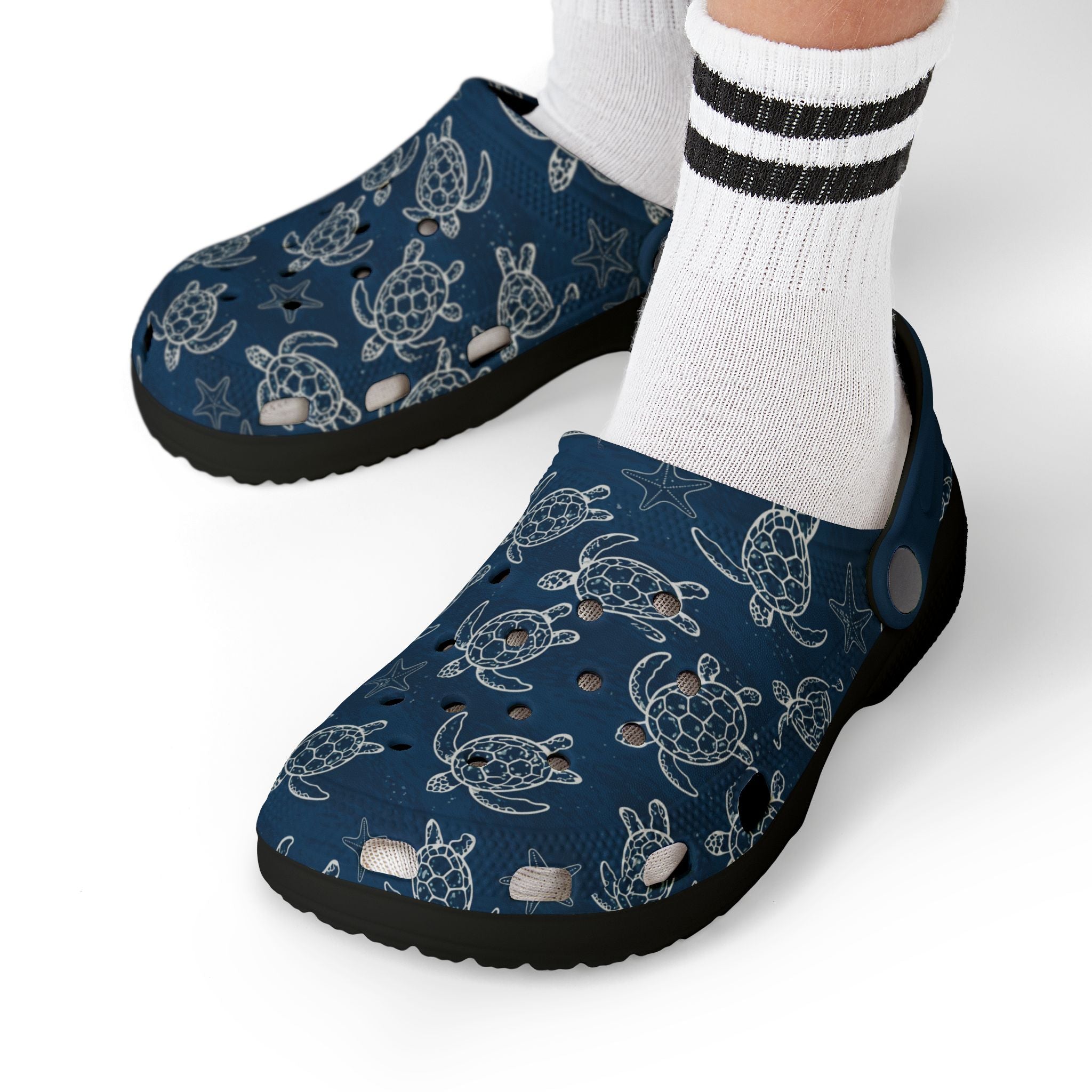 Kids Sea Turtle Clogs  "Vibe Mood" Navy