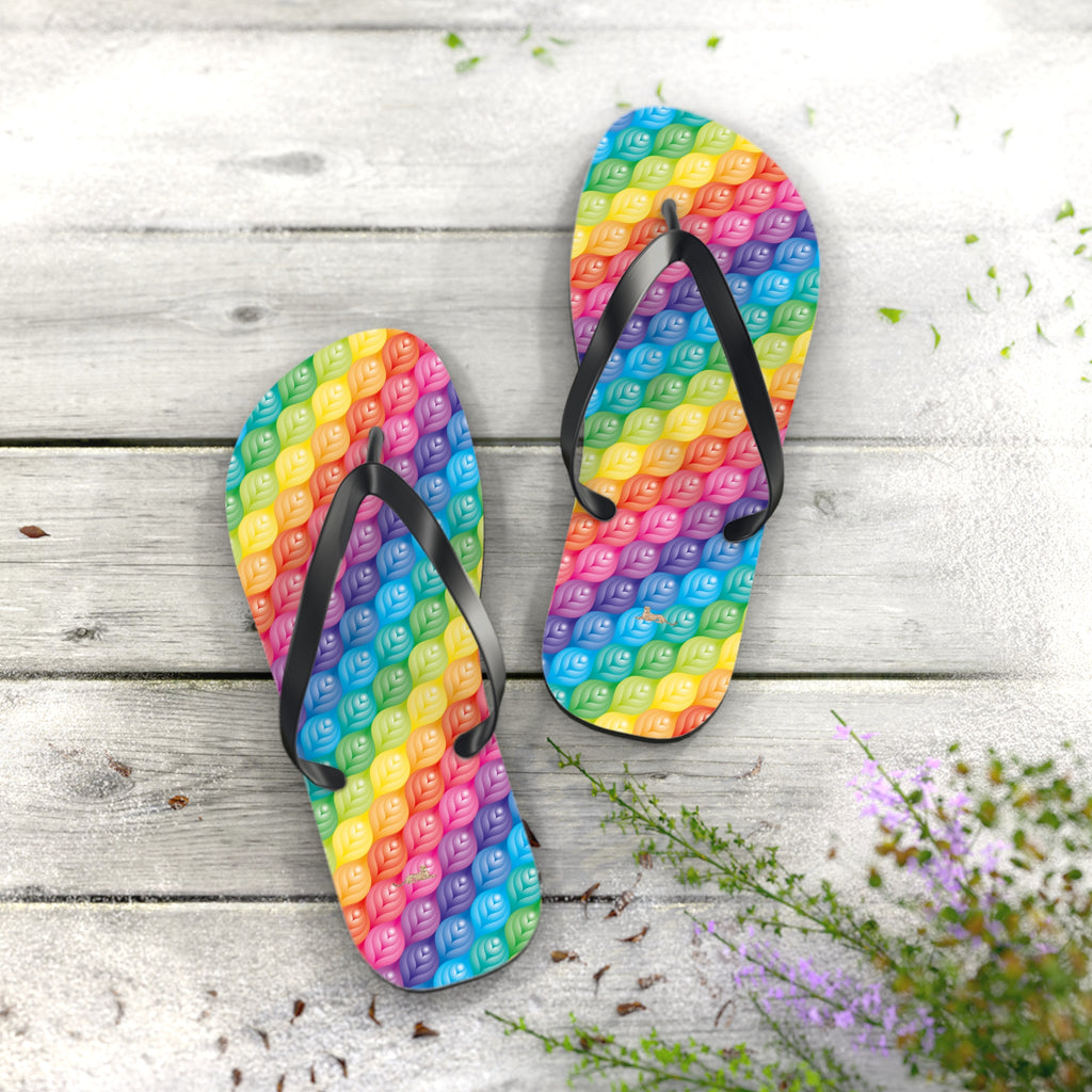 Bubble Pop Flip Flops — Colorful Sensory Pattern  Sandals