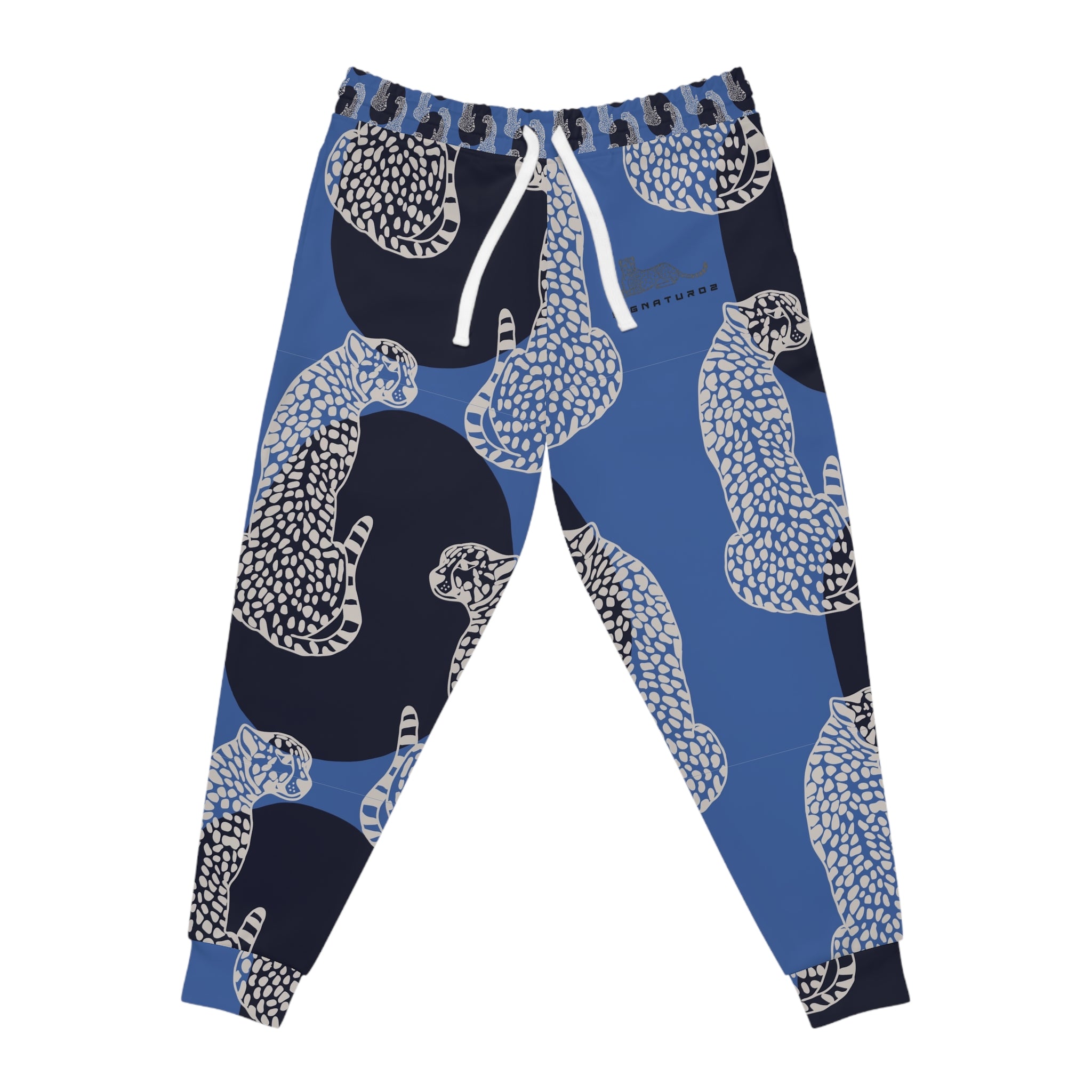 Blue Leopard Athletic Joggers — Casual Track Pants