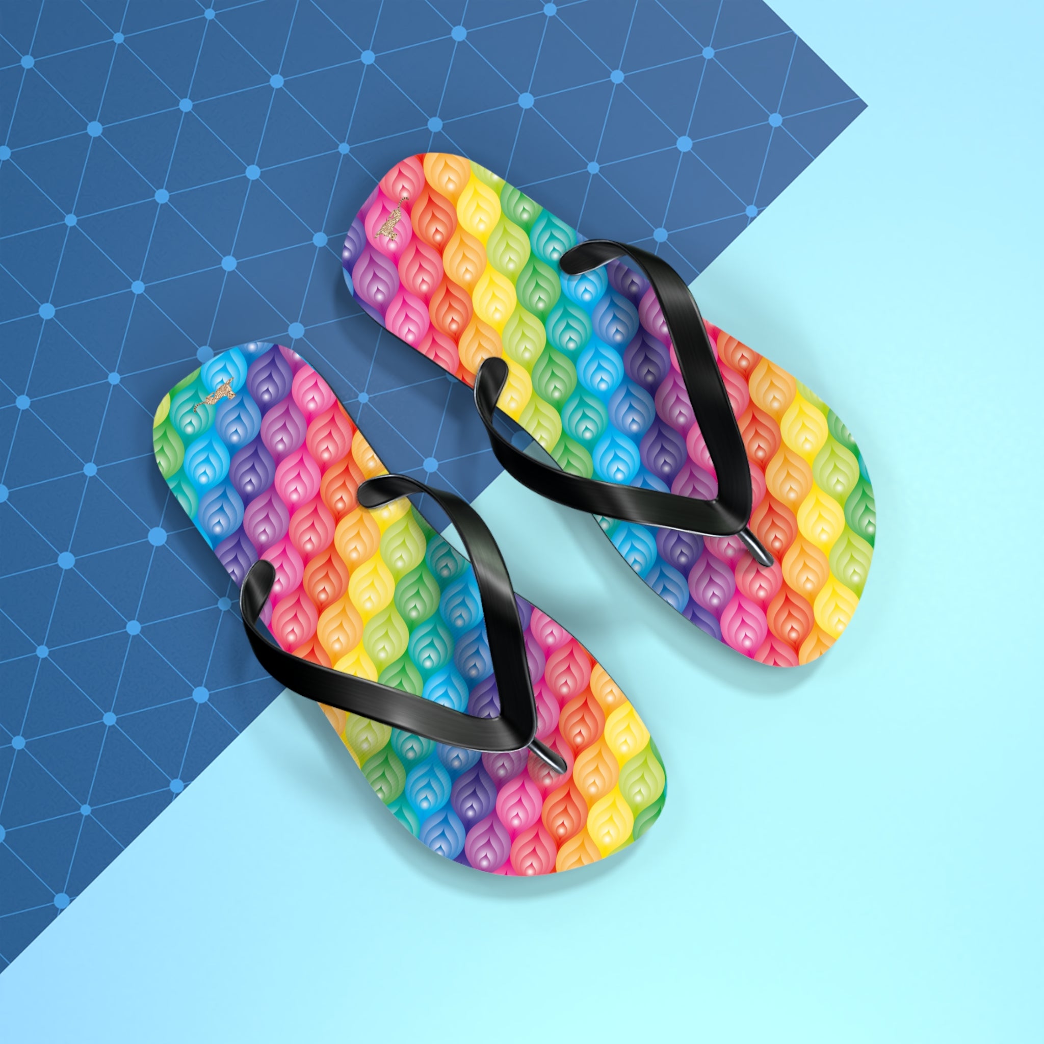 Bubble Pop Flip Flops — Colorful Sensory Pattern  Sandals