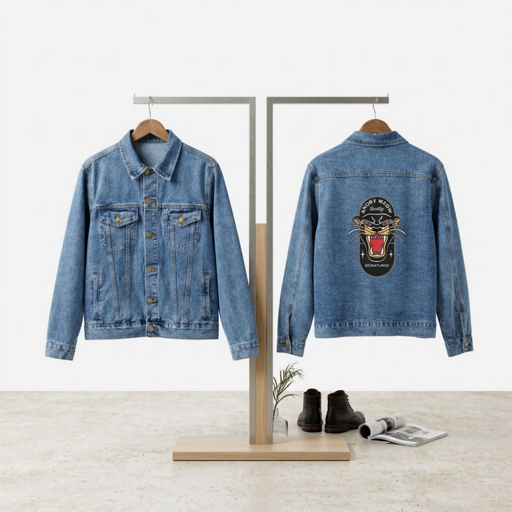 Retro Panther Patch - Men's  Jean Jacket